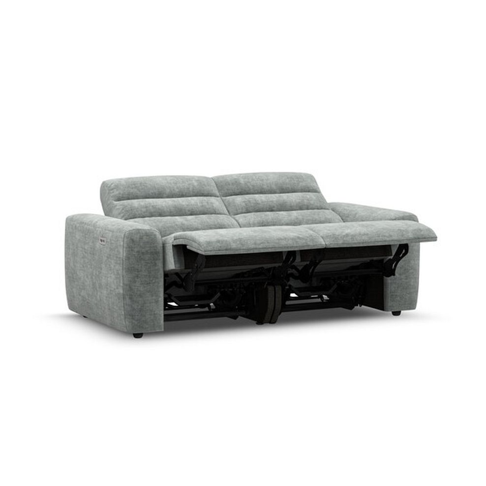 Cohen Group 8 Electric Recliner in Plush Silver Fabric 4