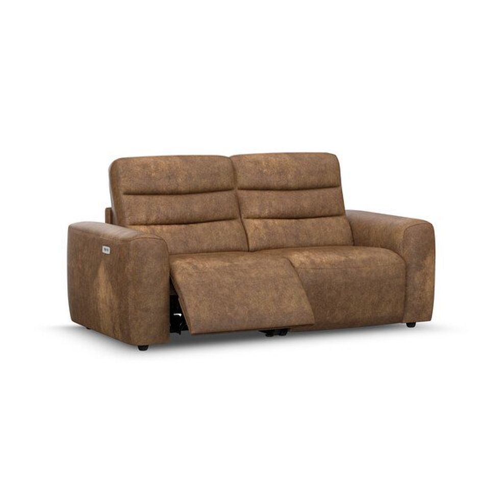 Cohen Group 8 Electric Recliner in Ranch Brown Fabric 2
