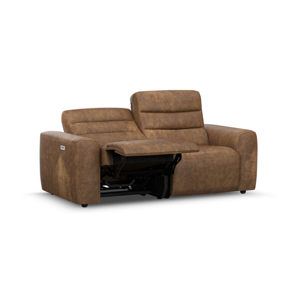 Cohen Group 8 Electric Recliner in Ranch Brown Fabric 3