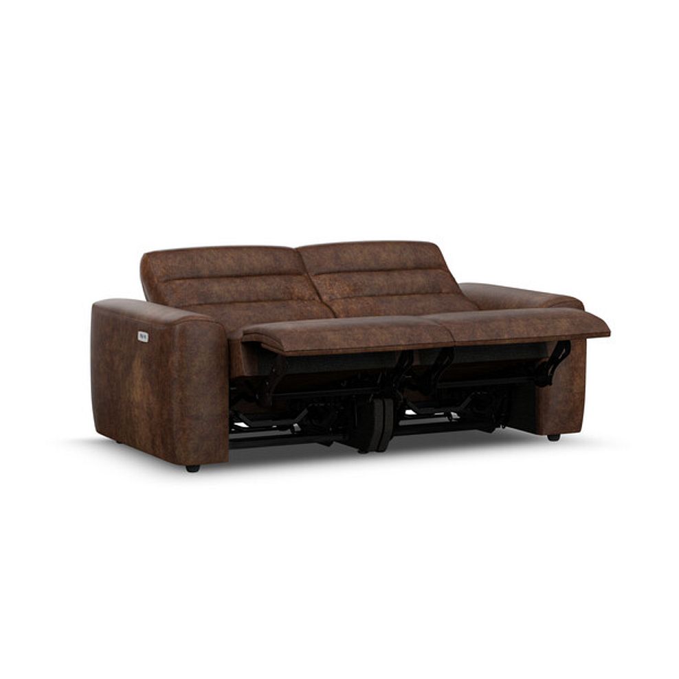 Cohen Group 8 Electric Recliner in Ranch Dark Brown Fabric 4