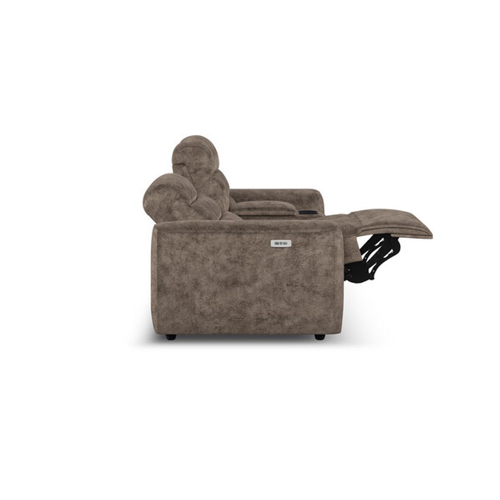 Cohen Group 8 Electric Recliner with 1 console in Dapple Chocolate Fabric 8