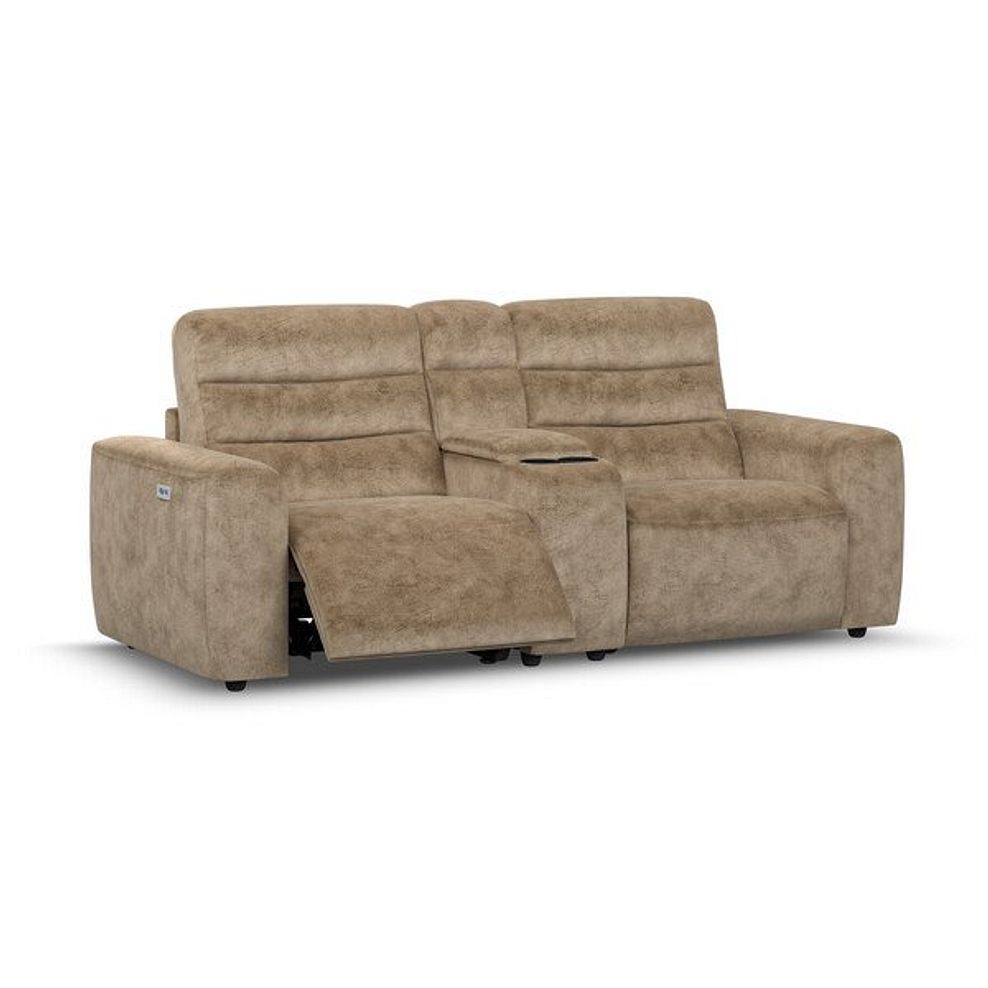 Cohen Group 8 Electric Recliner with 1 console in Dapple Taupe Fabric 2