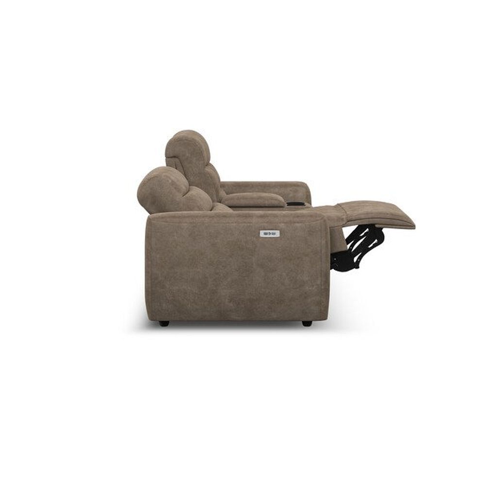 Cohen Group 8 Electric Recliner with 1 console in Miller Earth Brown Fabric 8