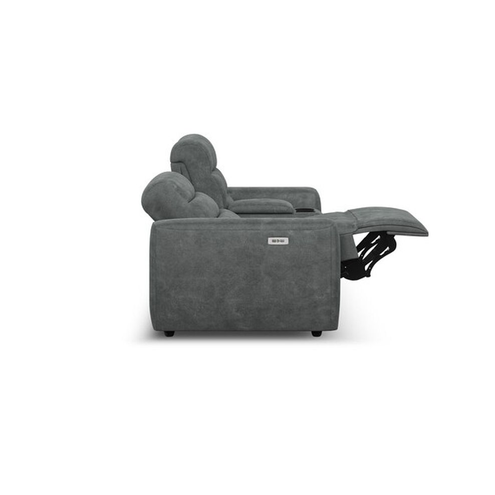 Cohen Group 8 Electric Recliner with 1 console in Miller Grey Fabric 8