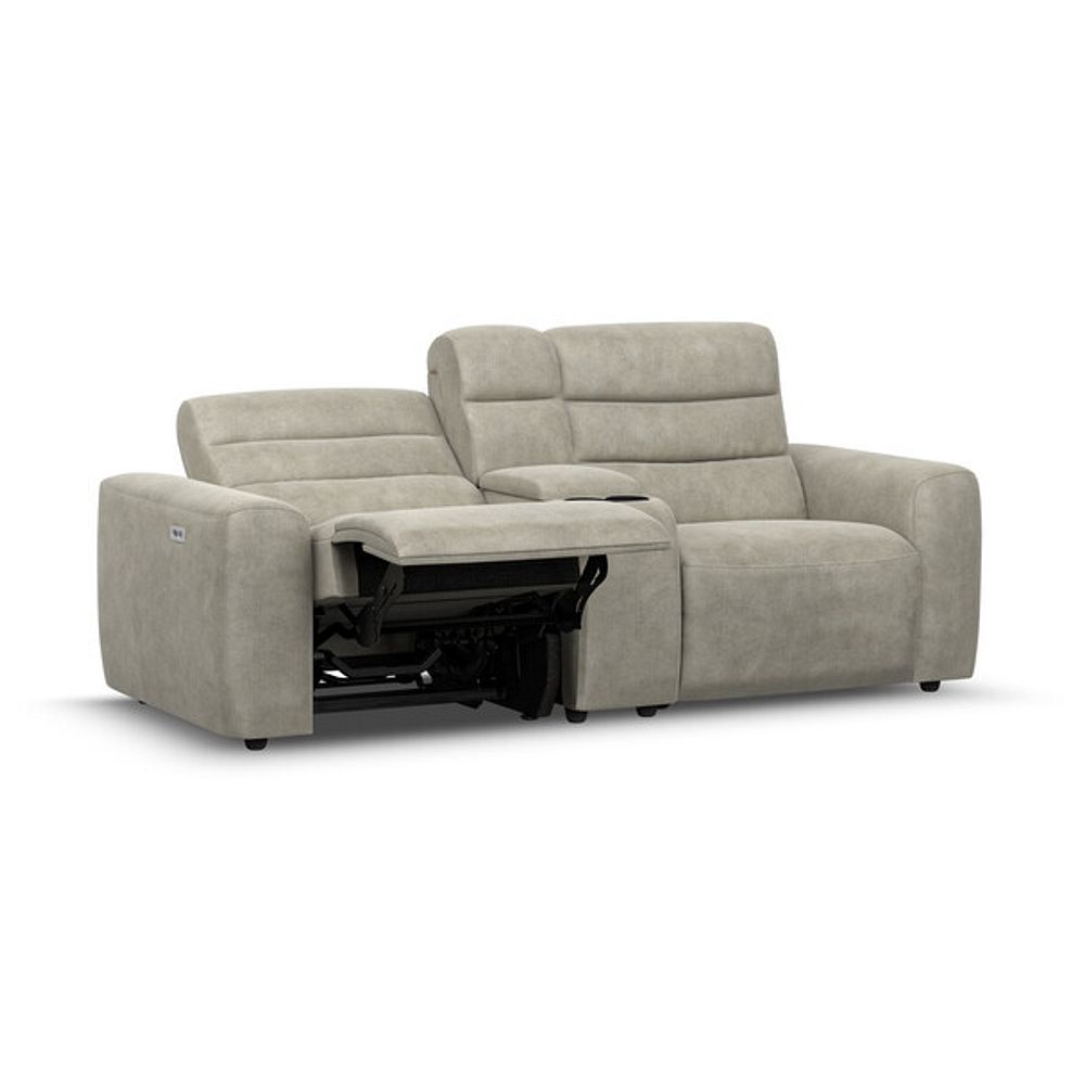Cohen Group 8 Electric Recliner with 1 console in Miller Taupe Fabric 3