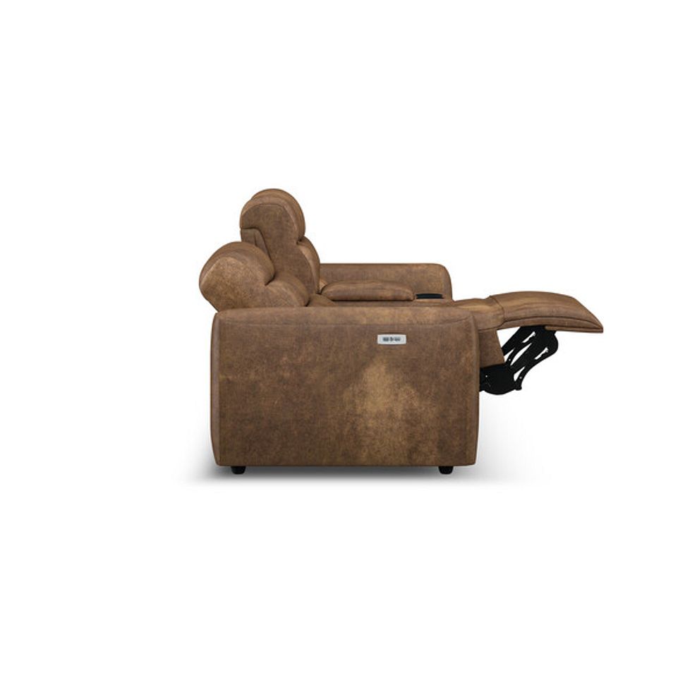 Cohen Group 8 Electric Recliner with 1 console in Ranch Brown Fabric 8