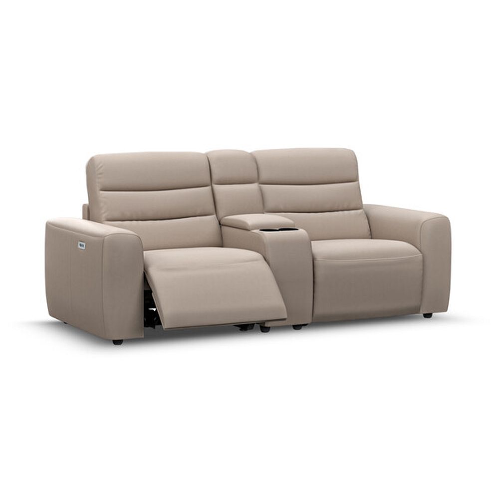 Cohen Group 8 Electric Recliner with 1 console in Virgo Buff Leather 2