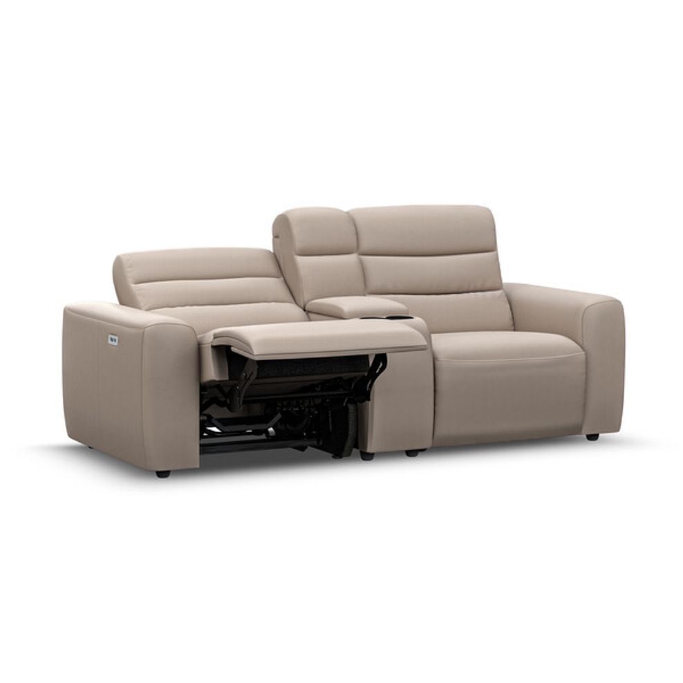 Cohen Group 8 Electric Recliner with 1 console in Virgo Buff Leather 3