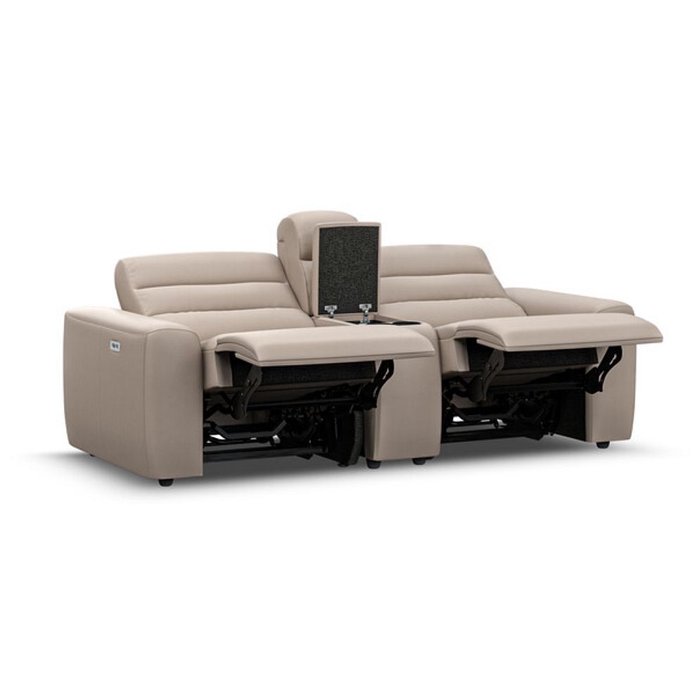 Cohen Group 8 Electric Recliner with 1 console in Virgo Buff Leather 4