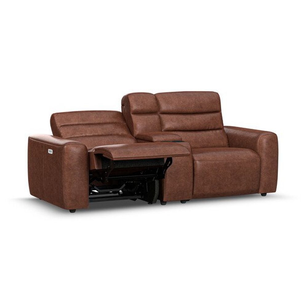 Cohen Group 8 Electric Recliner with 1 console in Virgo Chestnut Leather 3