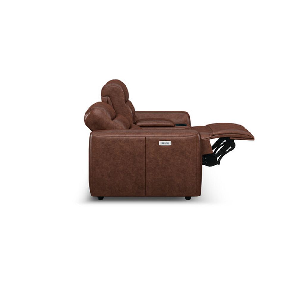 Cohen Group 8 Electric Recliner with 1 console in Virgo Chestnut Leather 8