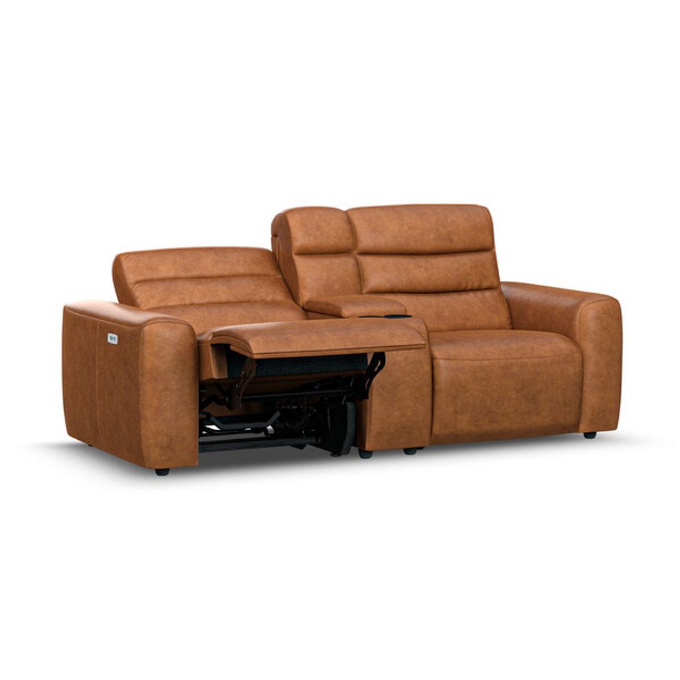 Cohen Group 8 Electric Recliner with 1 console in Virgo Cognac Leather 3