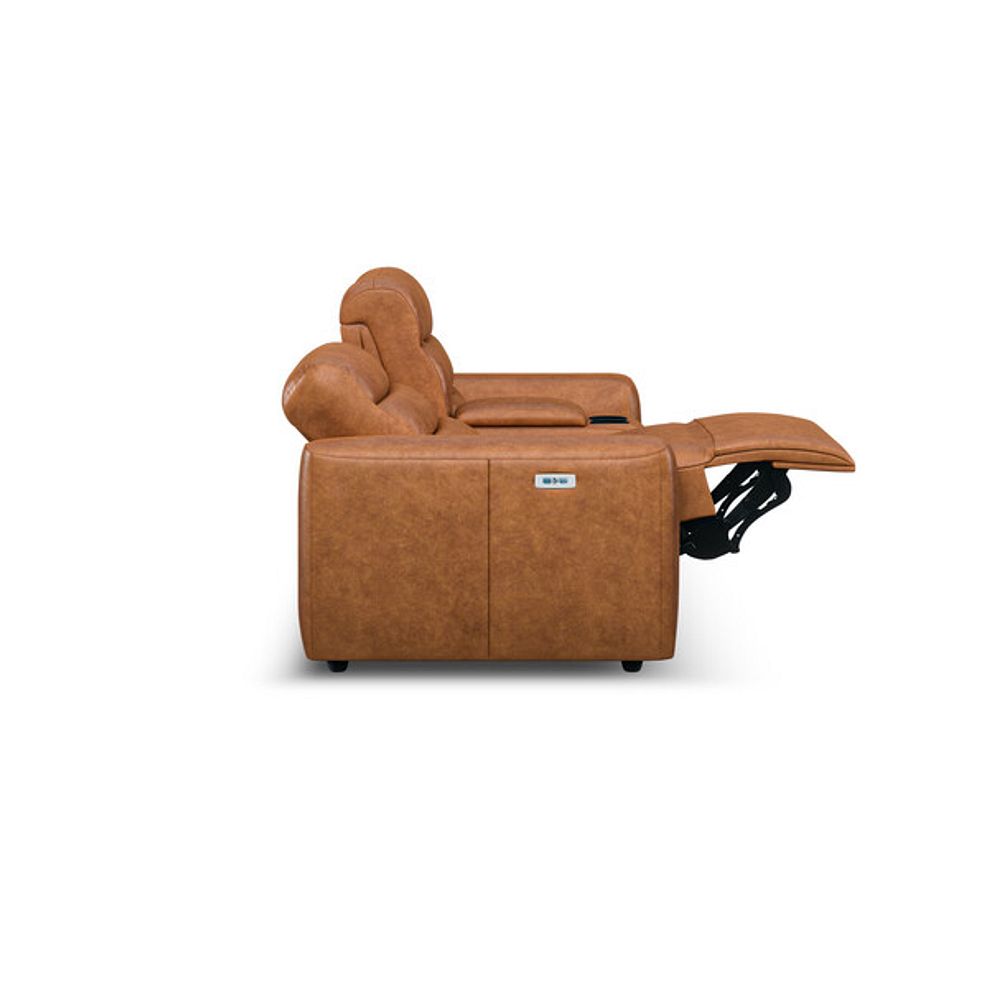 Cohen Group 8 Electric Recliner with 1 console in Virgo Cognac Leather 8