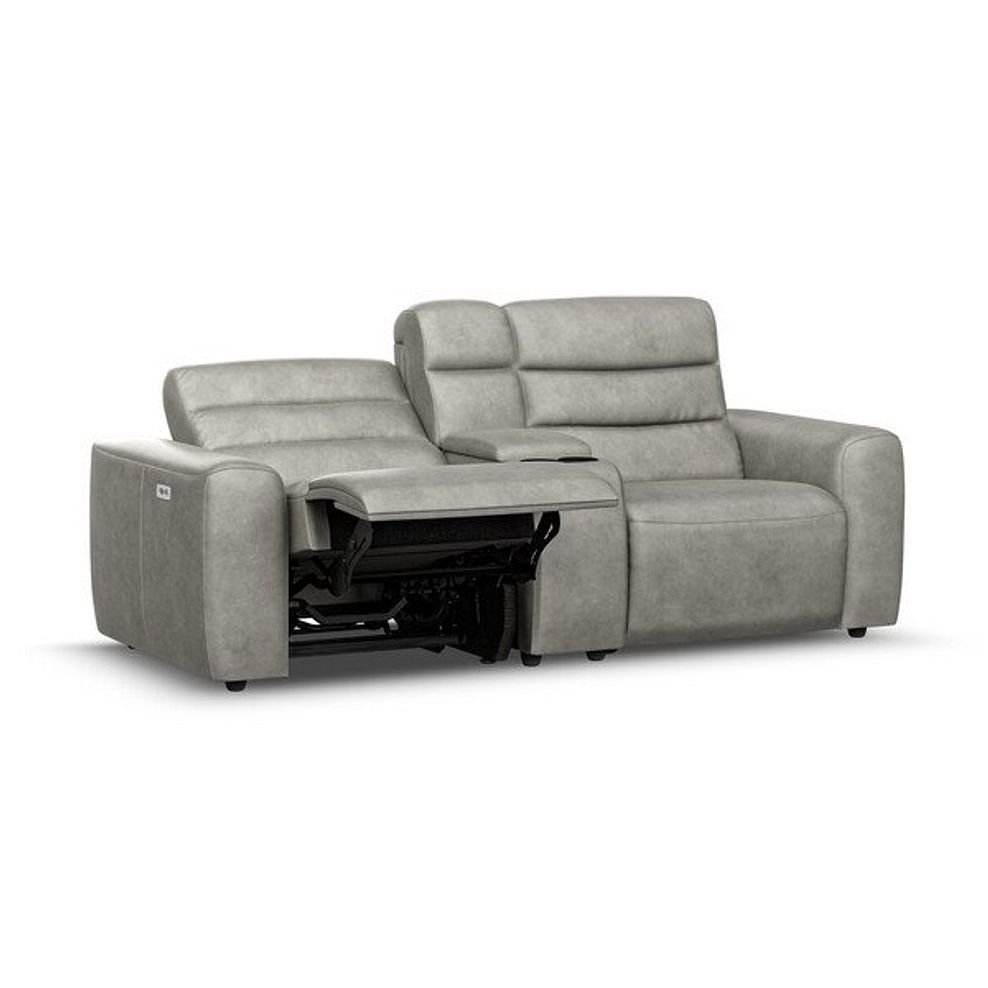 Cohen Group 8 Electric Recliner with 1 console in Virgo Platinum Leather 3
