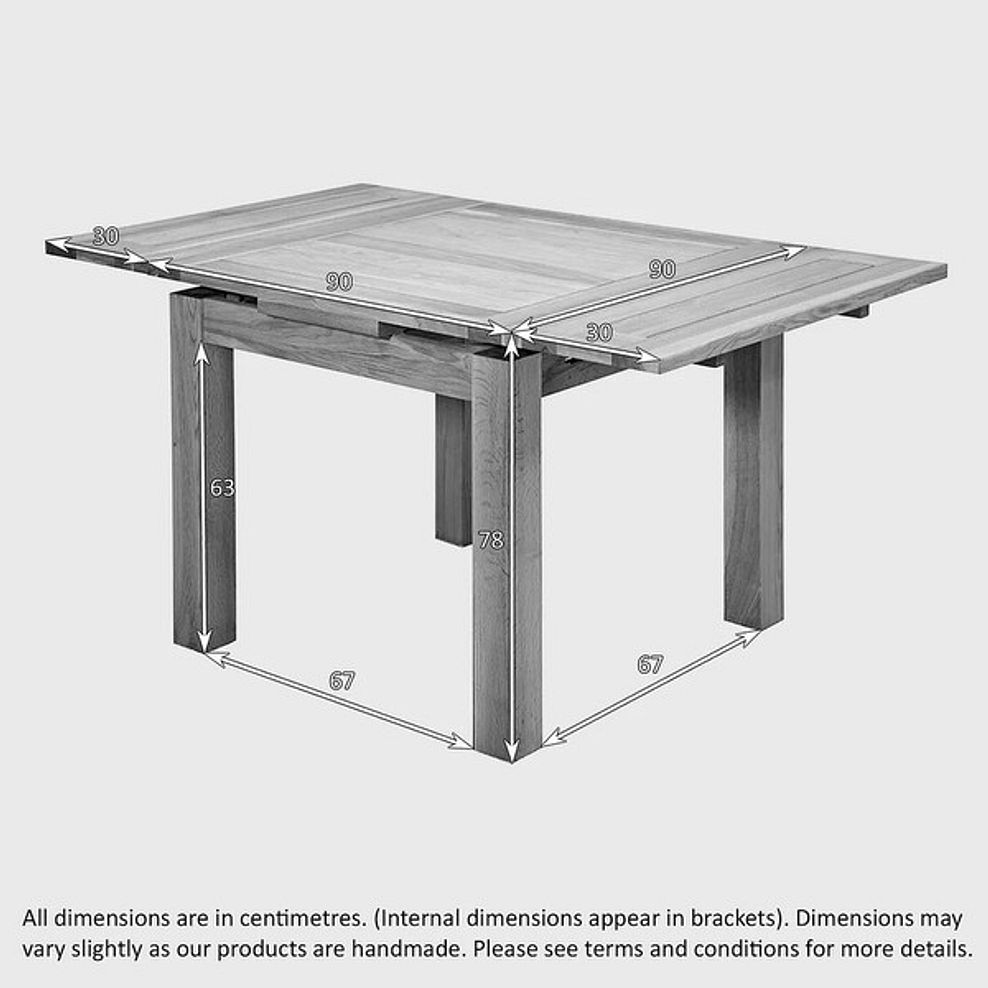 Dorset 3ft x 3ft Natural Oak Extending Dining Table + 4 Cross Back Natural Solid Oak Chair with Dappled Silver Fabric Seat 5