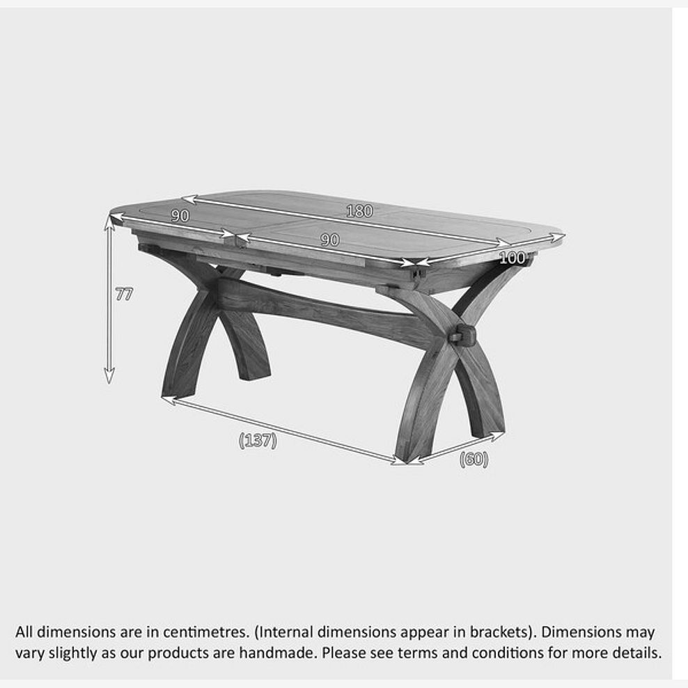 Hercules Natural Oak Extending Dining Table And 6 Cross Backs In Verona Grey  6