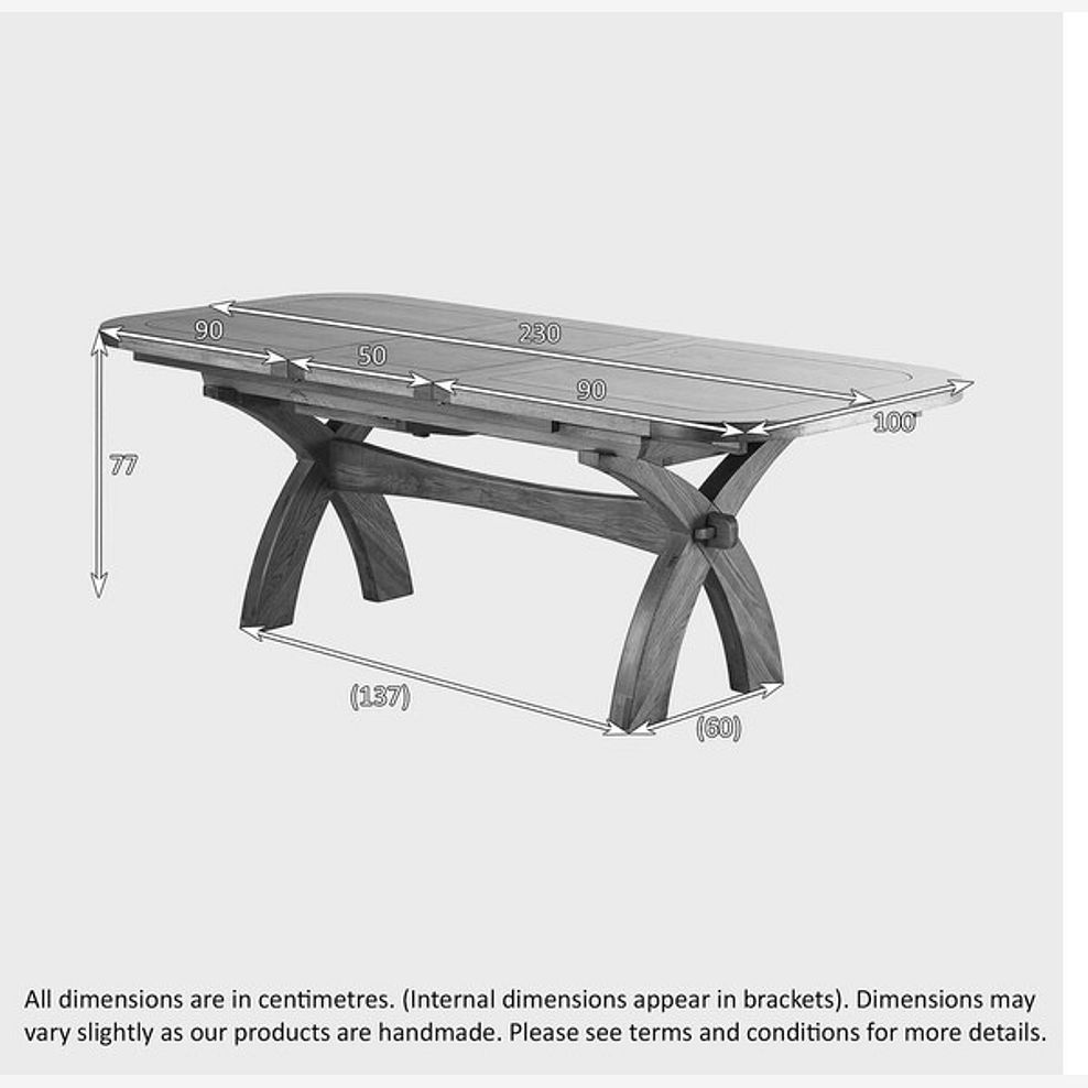 Hercules Rustic Oak Extending Dining Table + 10 Cross Back Rustic Oak Chairs with Plain Grey Fabric Seat 7