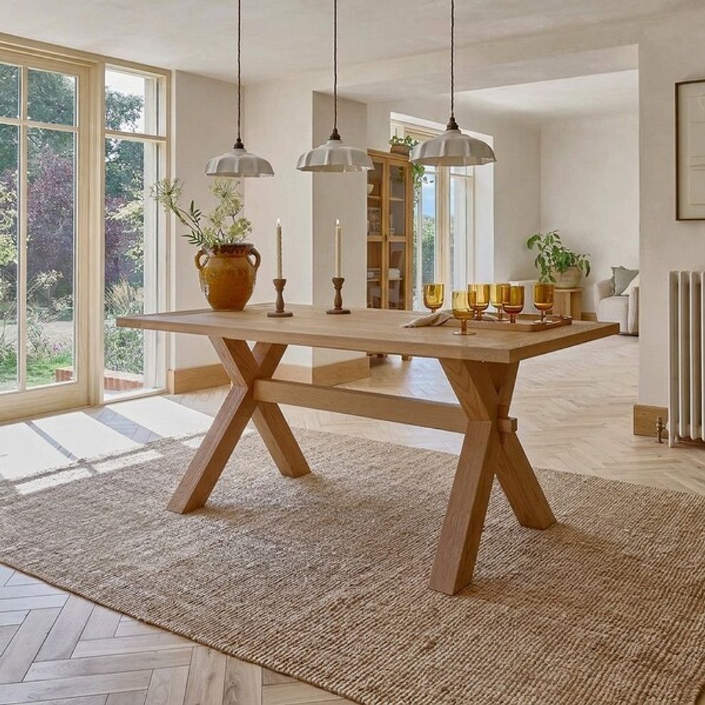 Highworth Natural Solid Oak Dining Table 180cm 1