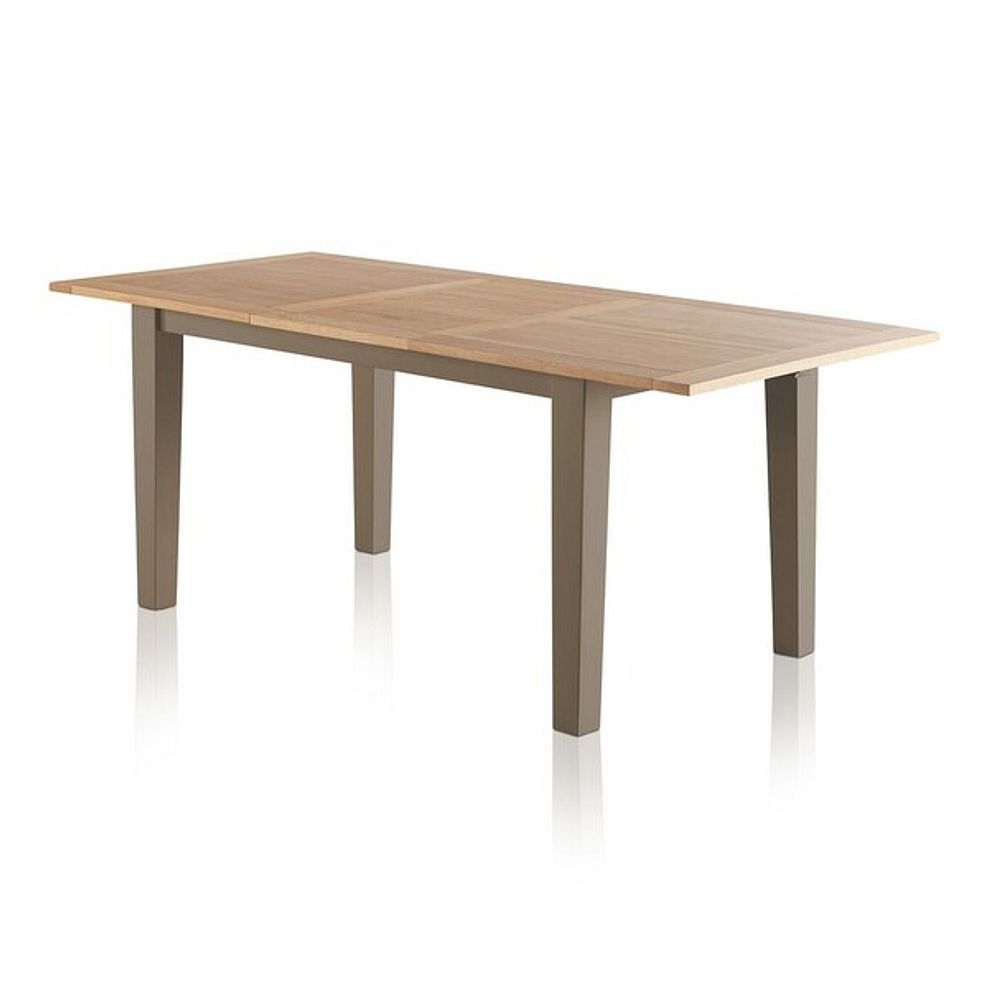 St Ives Natural Oak and Light Grey Painted Extending Dining Table And 6 St Ives In Verona Chocolate  3