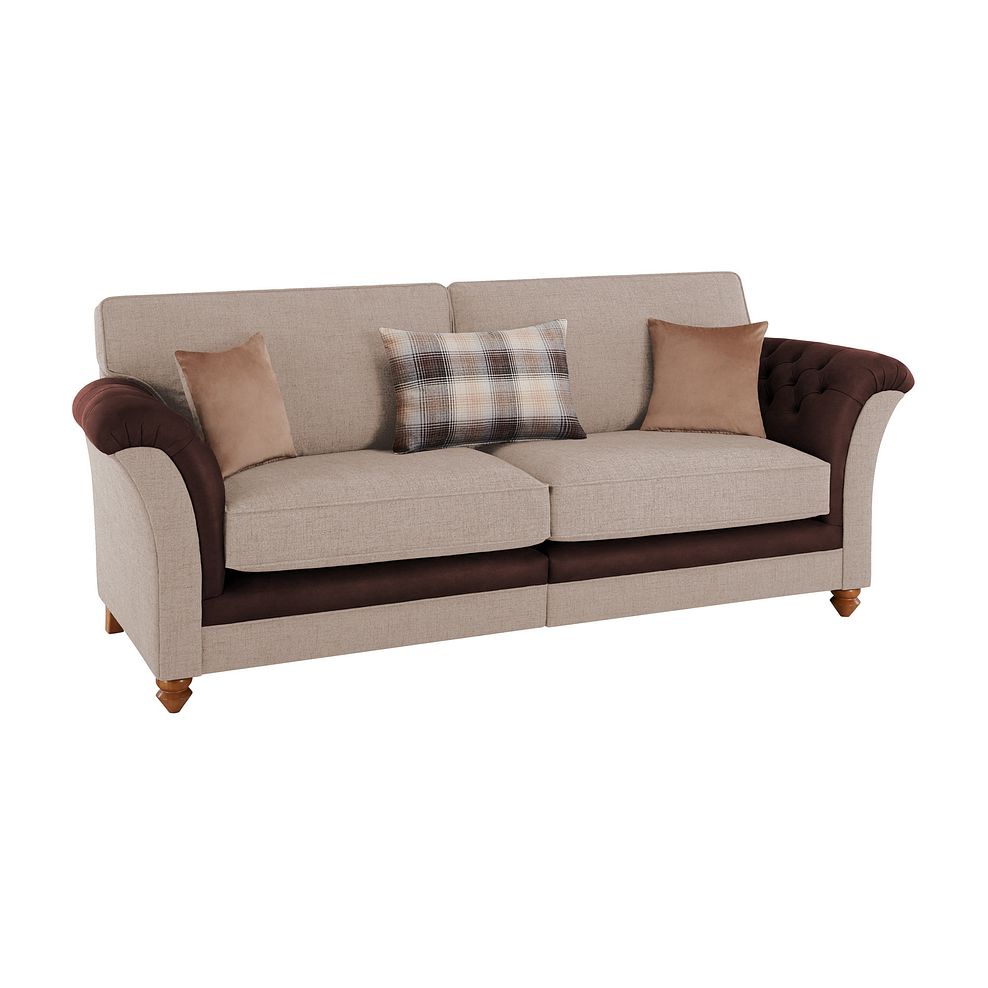 Dexter 4 Seater High Back Sofa in Beige fabric 1