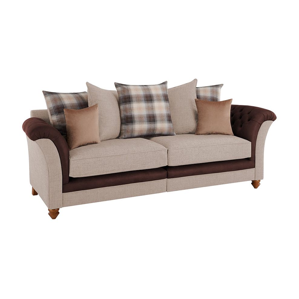 Dexter 4 Seater Pillow Back Sofa in Beige fabric