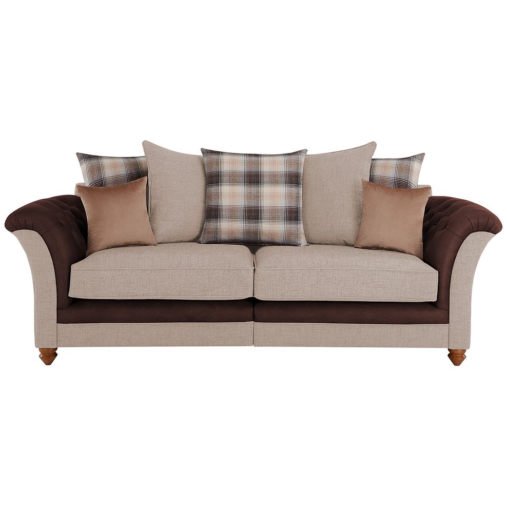 Dexter 4 Seater Pillow Back Sofa in Beige fabric 2