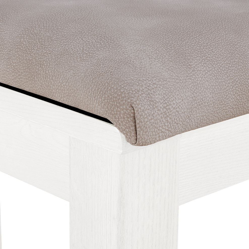 110cm Bench Pad - Dappled Beige Fabric 4