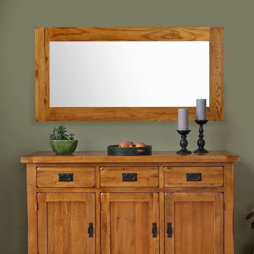 Original Rustic Solid Oak 1200mm x 600mm Wall Mirror Thumbnail 1