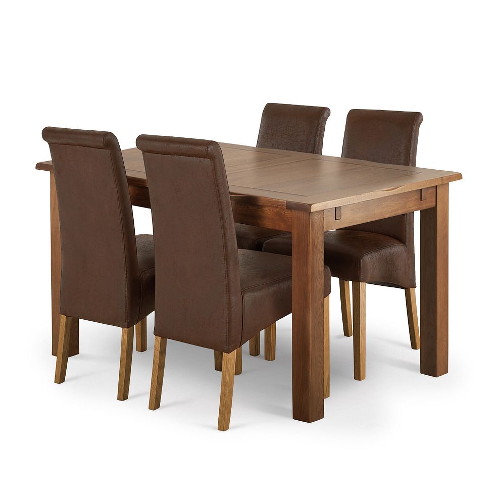 Rushmere Rustic Extending Table + 4 Scroll Back Chairs