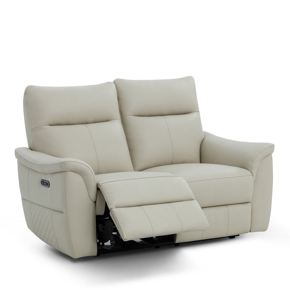 Aldo 2 Seater Recliner Sofa in Bone China Leather 3