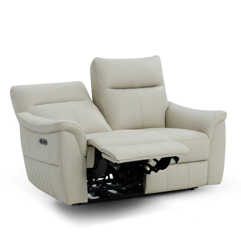 Aldo 2 Seater Recliner Sofa in Bone China Leather Thumbnail 4