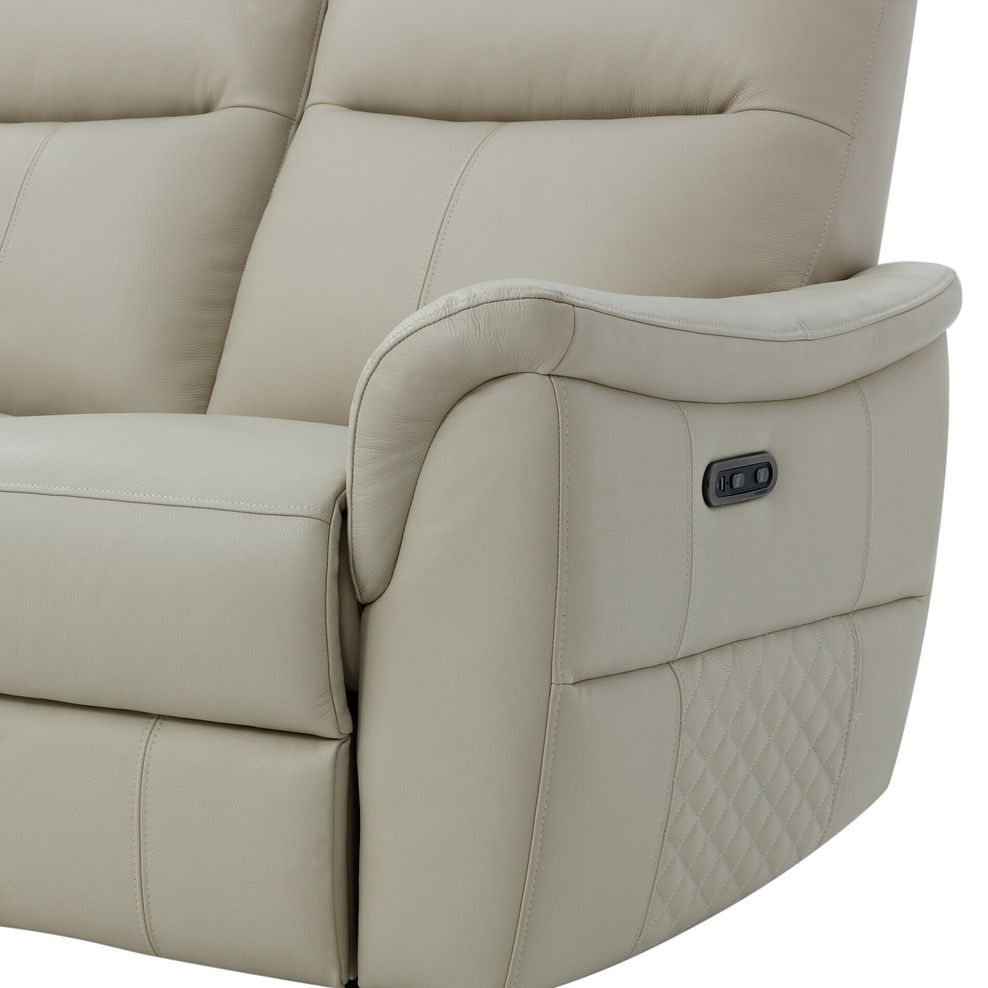 Aldo 2 Seater Recliner Sofa in Bone China Leather 8