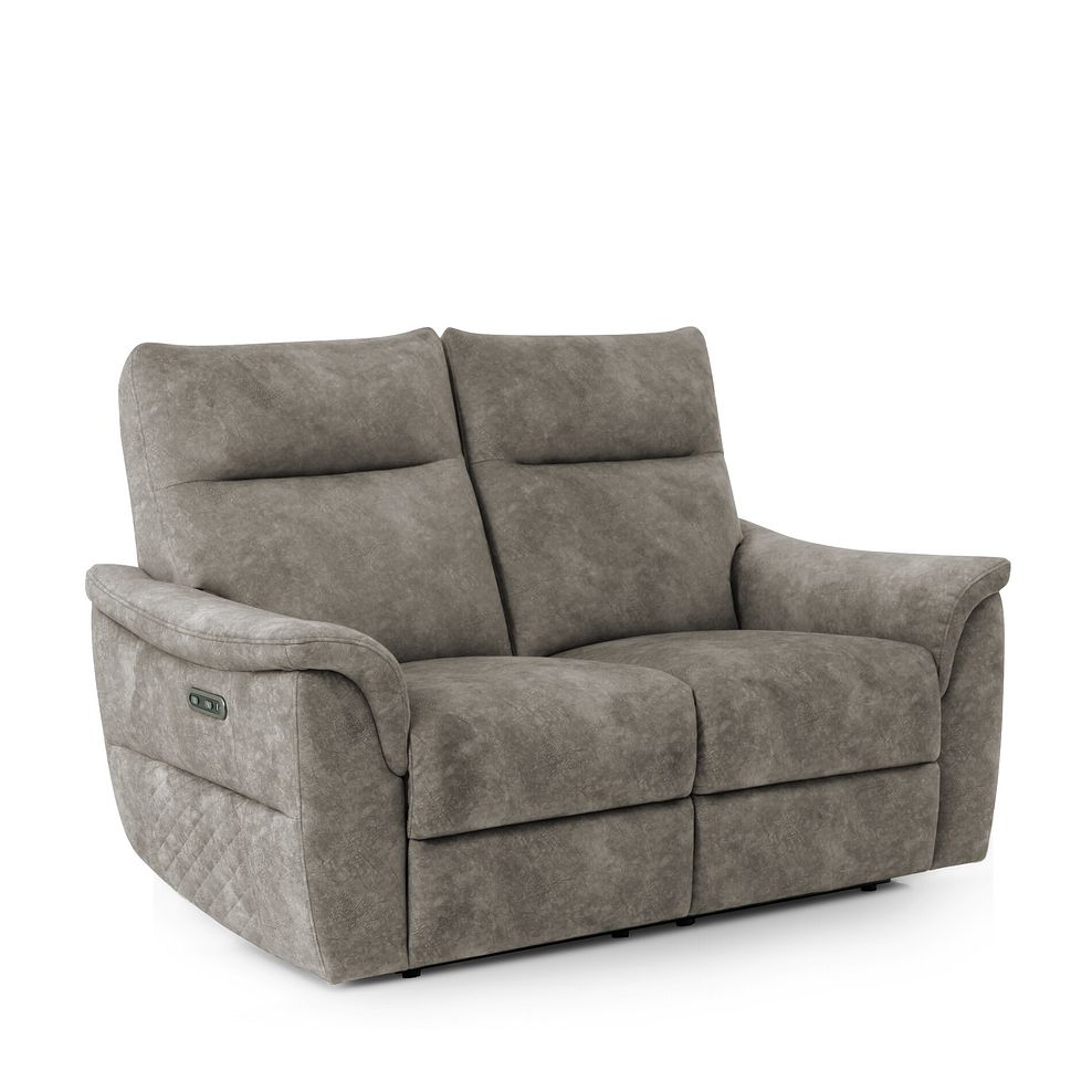 Aldo 2 Seater Recliner Sofa in Marble Charcoal Fabric 1