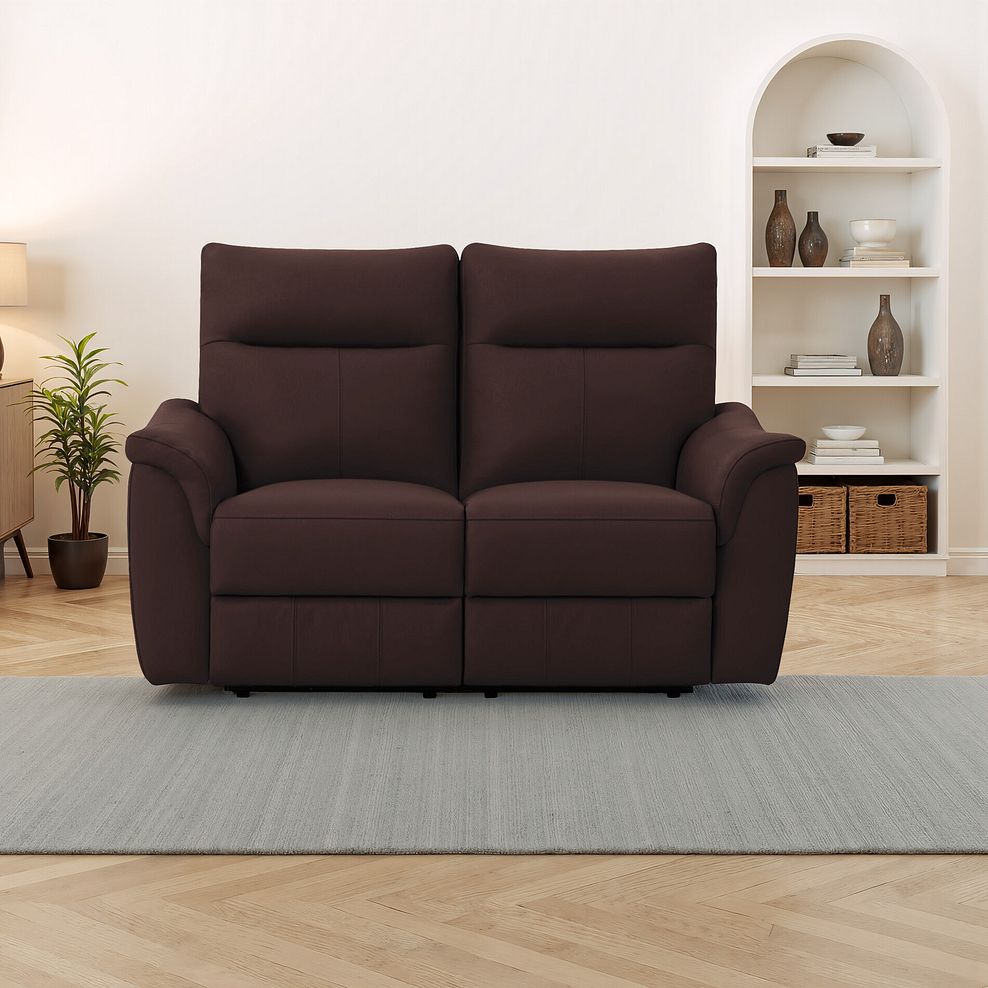 Aldo 2 Seater Recliner Sofa in Chestnut Leather 1