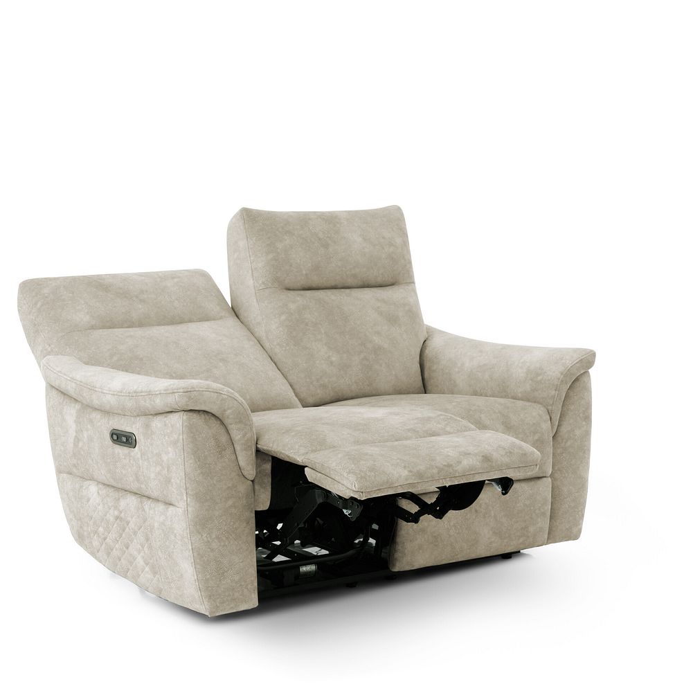 Aldo 2 Seater Recliner Sofa in Marble Cream Fabric 4