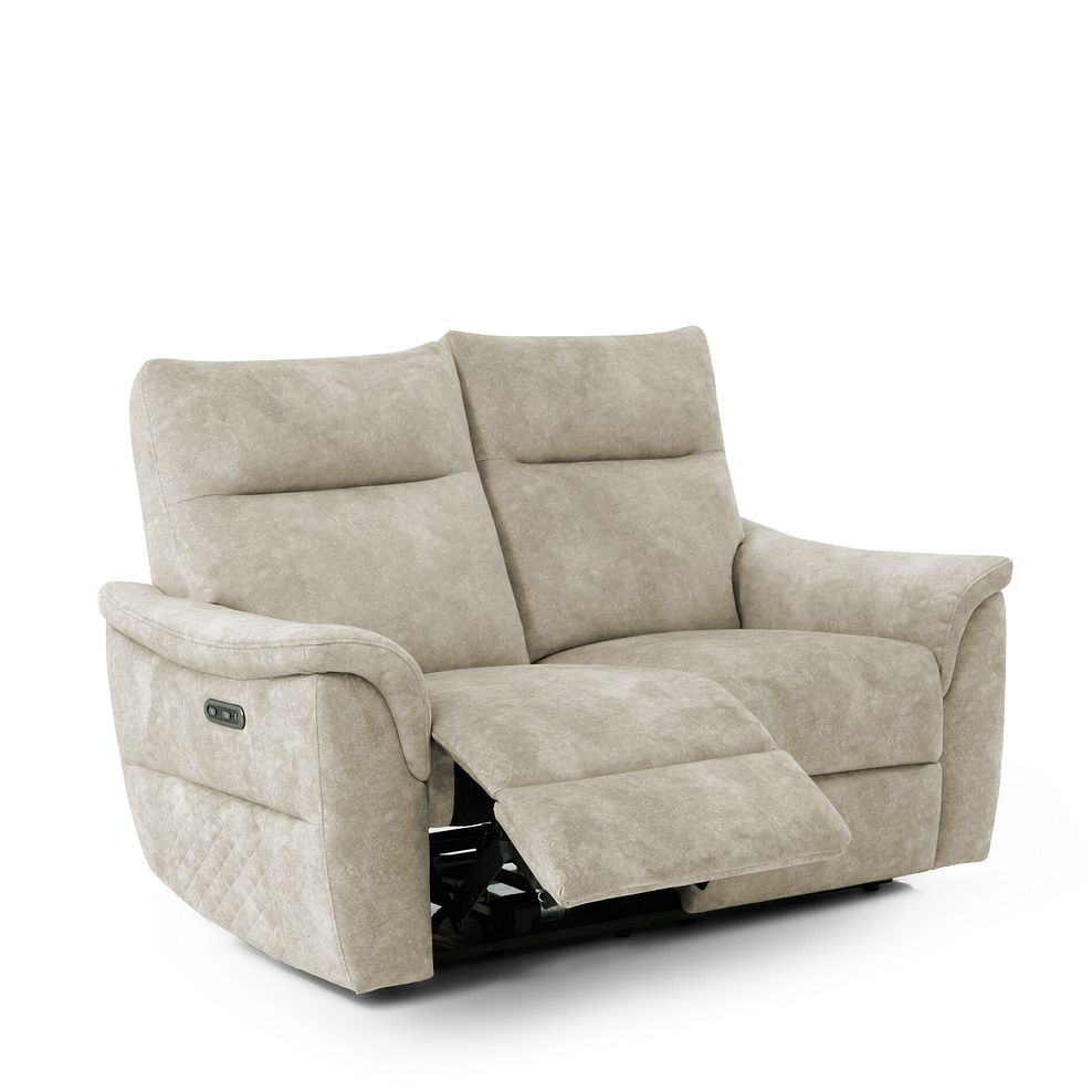 Aldo 2 Seater Recliner Sofa in Marble Cream Fabric 3