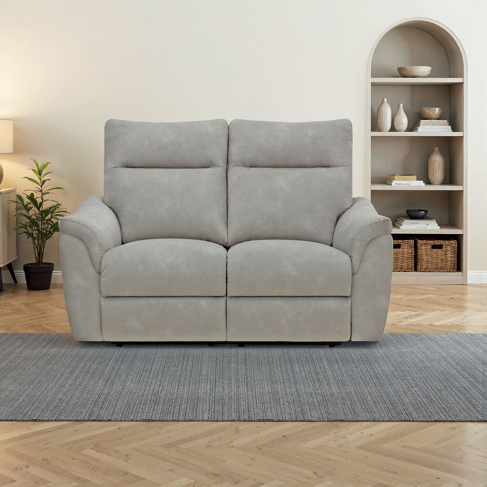 Aldo 2 Seater Recliner Sofa in Dexter Stone Fabric 1