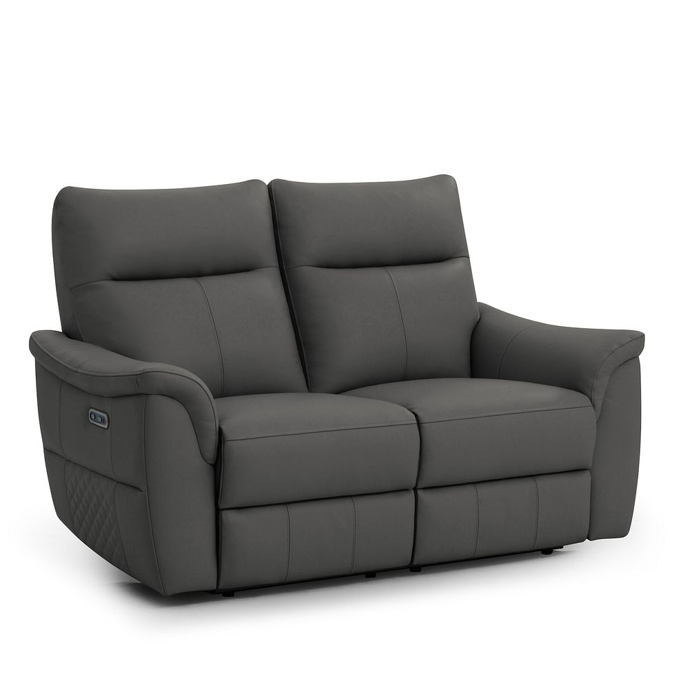 Aldo 2 Seater Recliner Sofa in Elephant Grey Leather 2
