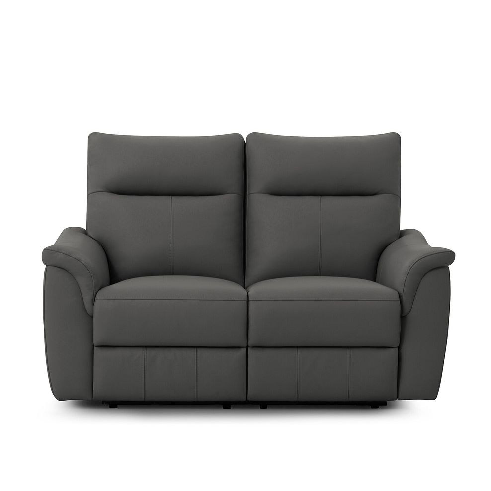 Aldo 2 Seater Recliner Sofa in Elephant Grey Leather 10