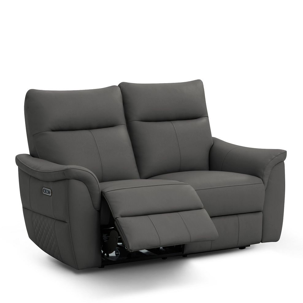 Aldo 2 Seater Recliner Sofa in Elephant Grey Leather 11