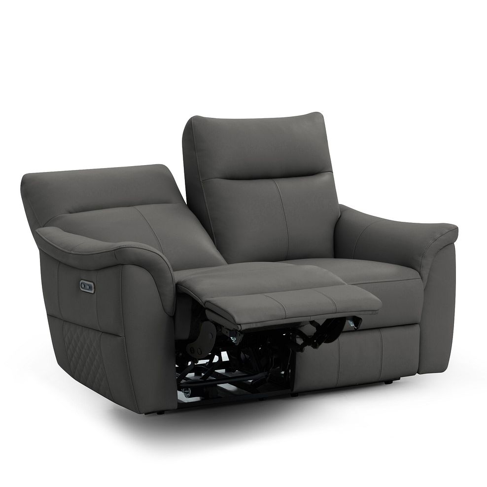 Aldo 2 Seater Recliner Sofa in Elephant Grey Leather 12