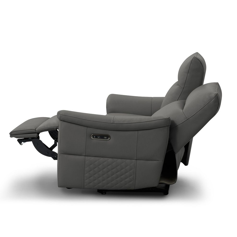 Aldo 2 Seater Recliner Sofa in Elephant Grey Leather 14