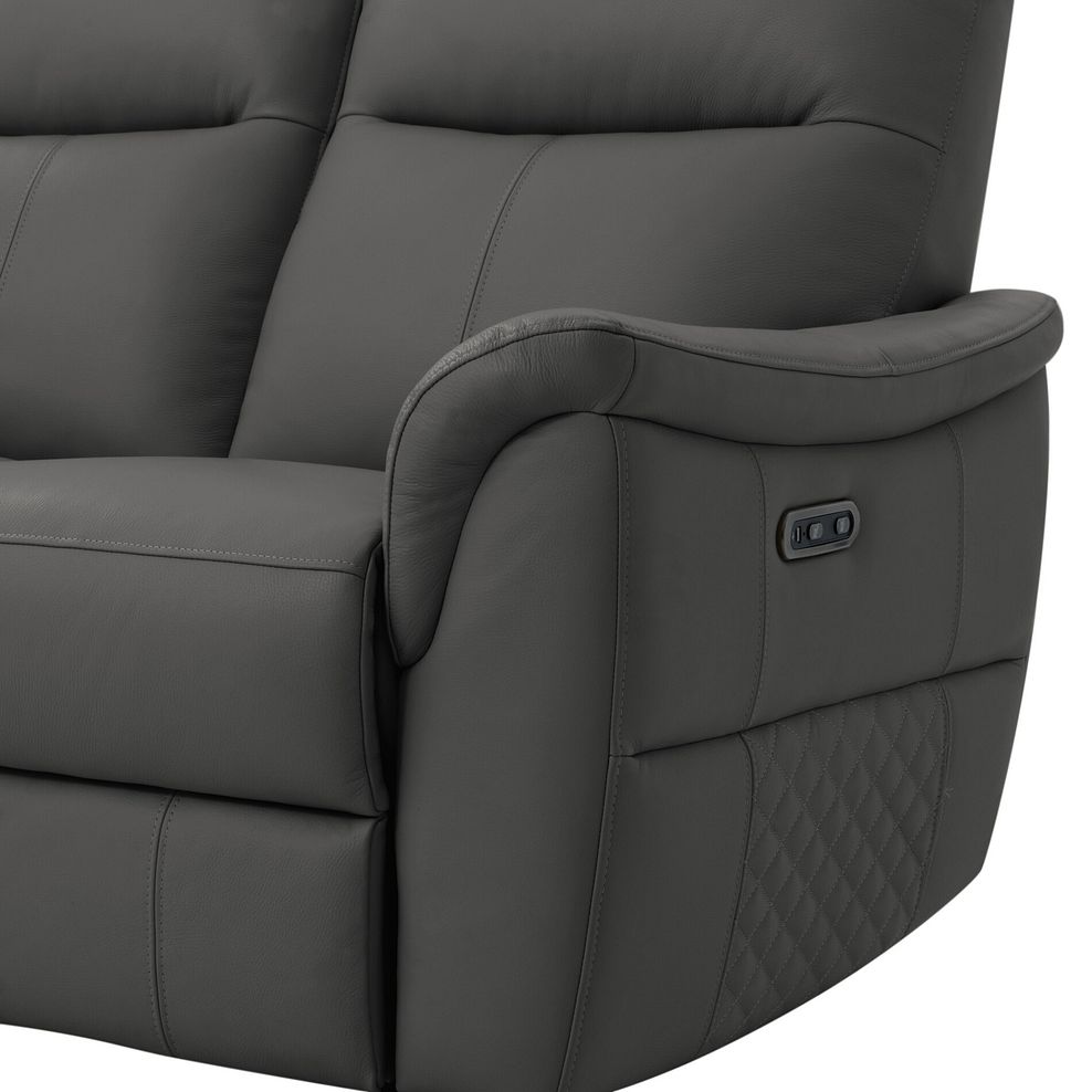 Aldo 2 Seater Recliner Sofa in Elephant Grey Leather 16
