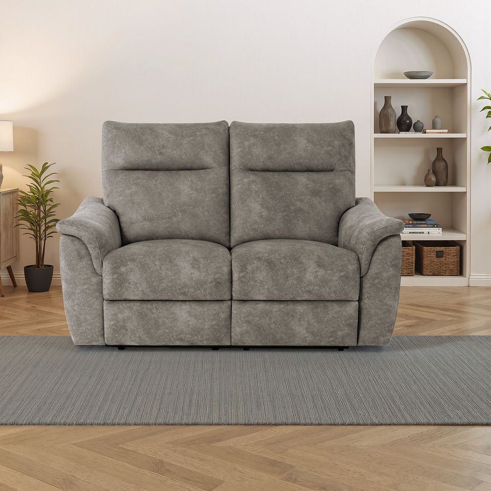 Aldo 2 Seater Recliner Sofa in Marble Mink Fabric 1
