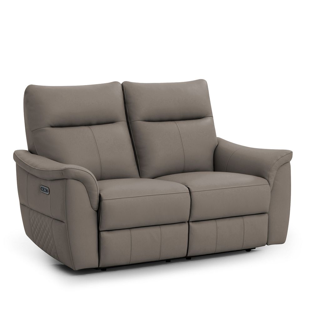 Aldo 2 Seater Recliner Sofa in Oyster Leather 1
