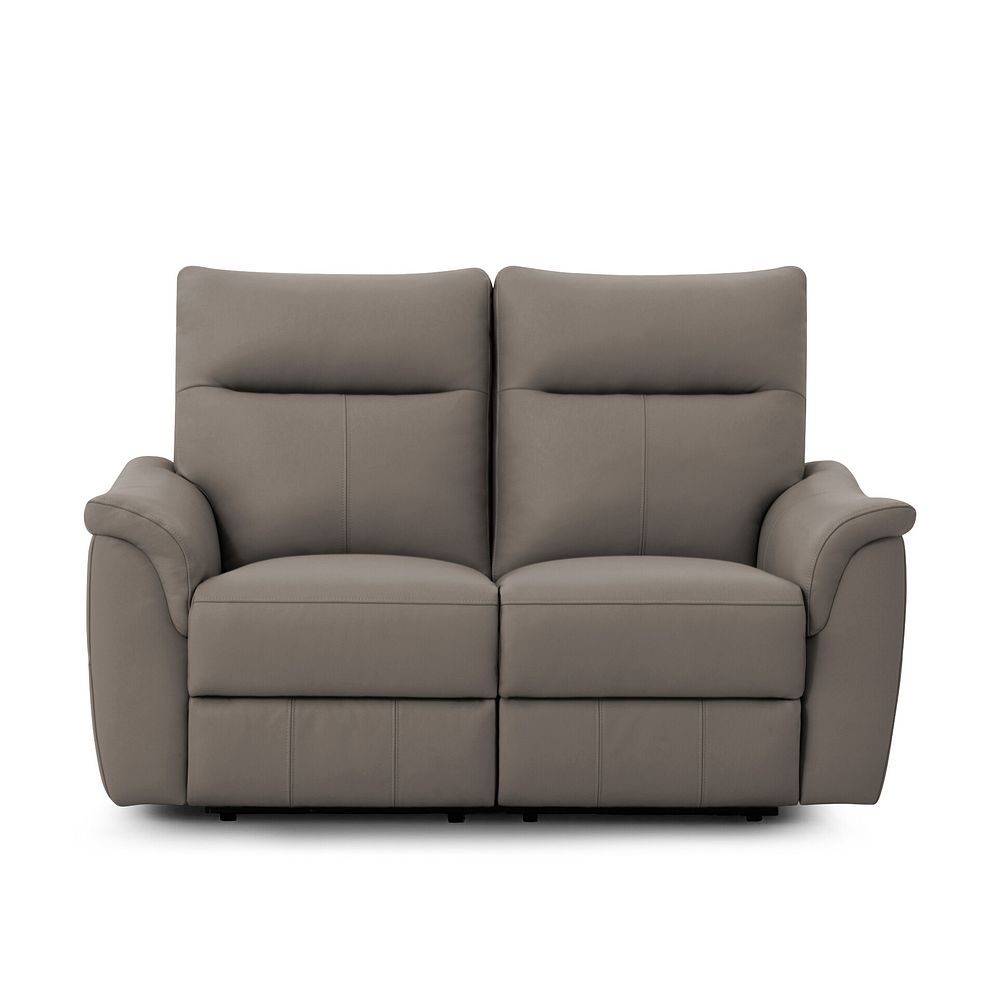 Aldo 2 Seater Recliner Sofa in Oyster Leather 2