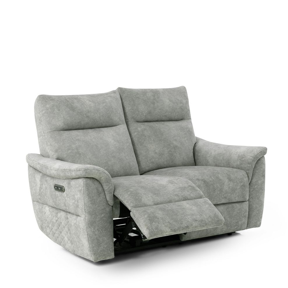 Aldo 2 Seater Recliner Sofa in Marble Silver Fabric Thumbnail 3
