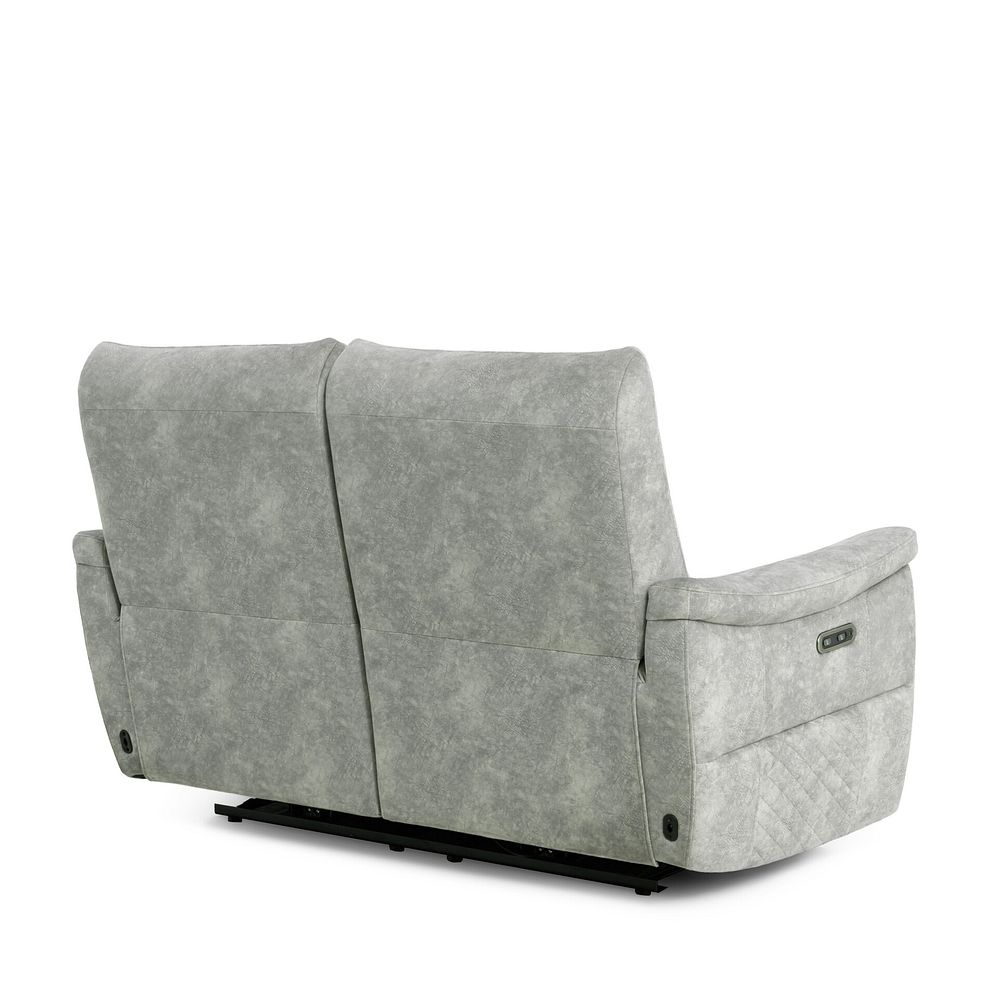 Aldo 2 Seater Recliner Sofa in Marble Silver Fabric 5