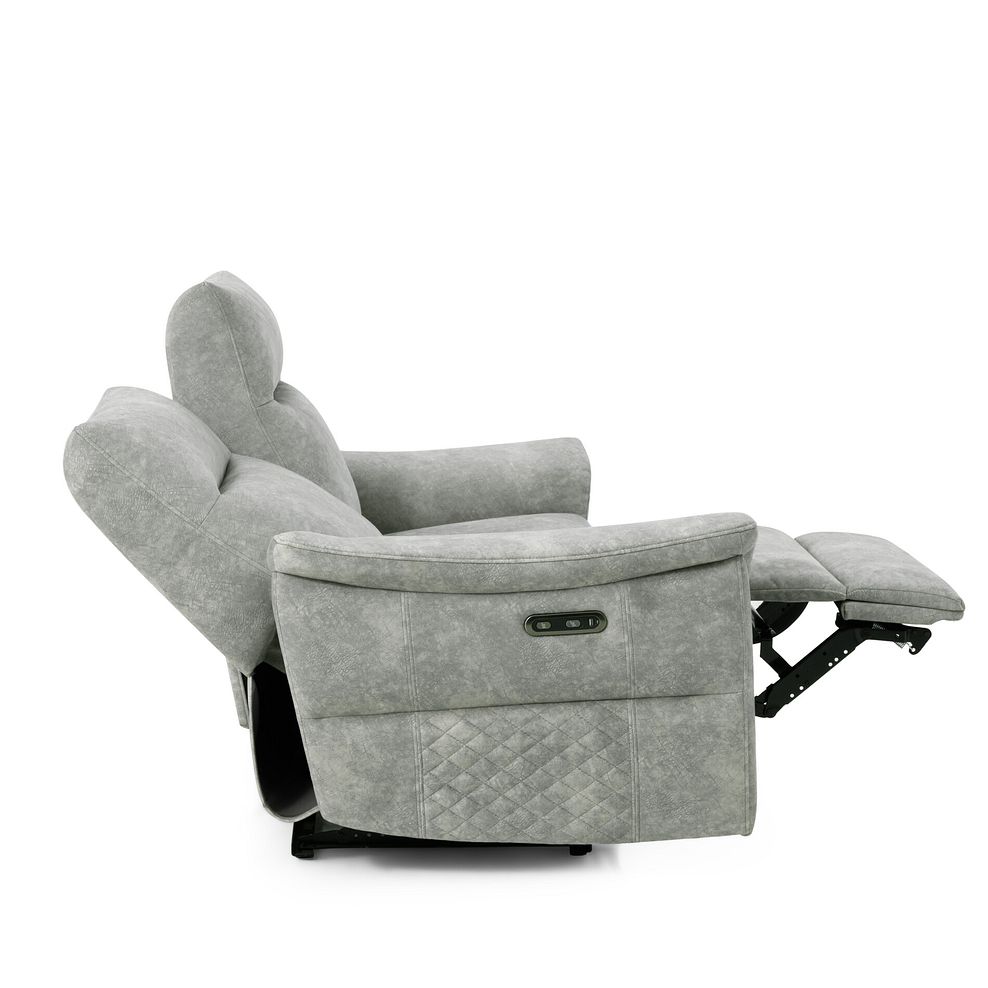 Aldo 2 Seater Recliner Sofa in Marble Silver Fabric 7