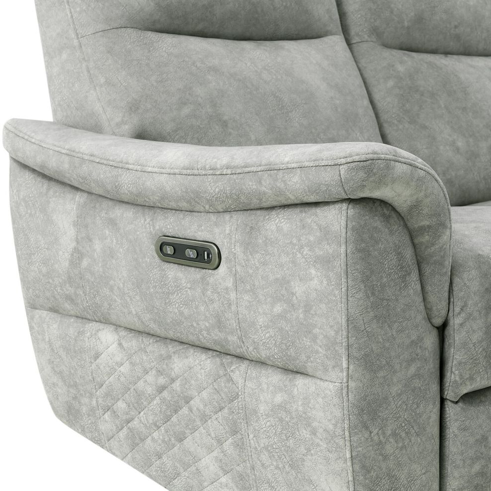 Aldo 2 Seater Recliner Sofa in Marble Silver Fabric 8